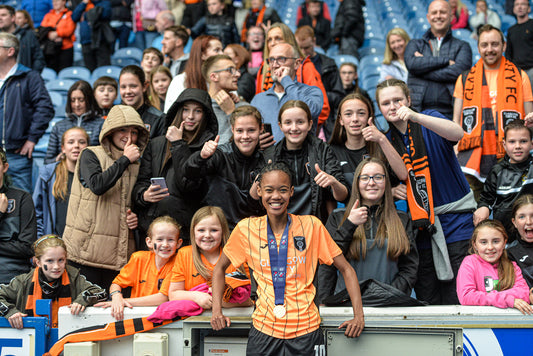 Linda Motlhalo with young glasgow city fans
