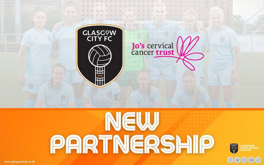 Glasgow City FC partners with Jo’s Cervical Cancer Trust.